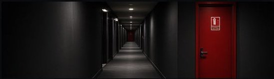 Commercial corridor and red fire door installation