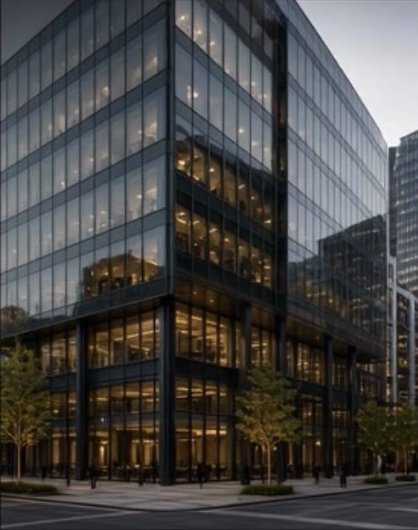 Commercial modern glass office building architecture